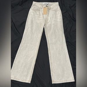 Rachel Comey grey pant with yellow seams Khaki. NWT size 0 anthropologie